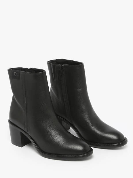 Enkellaarsjes Met Hak Uit Leder Tamaris Zwart accessoires 45 ander zicht 1