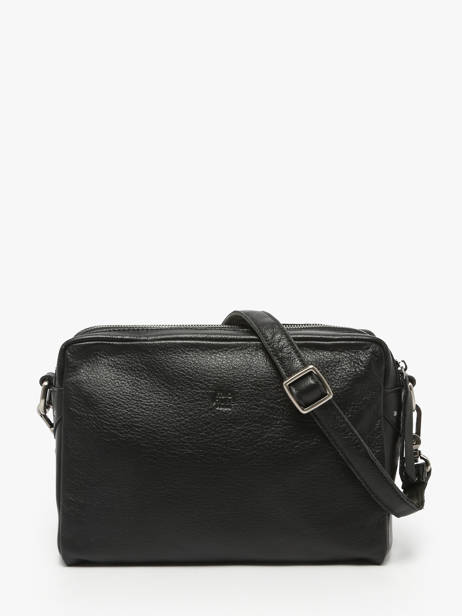 Cross Body Tas Vintage Leder Mila louise Zwart vintage 23673LC ander zicht 4