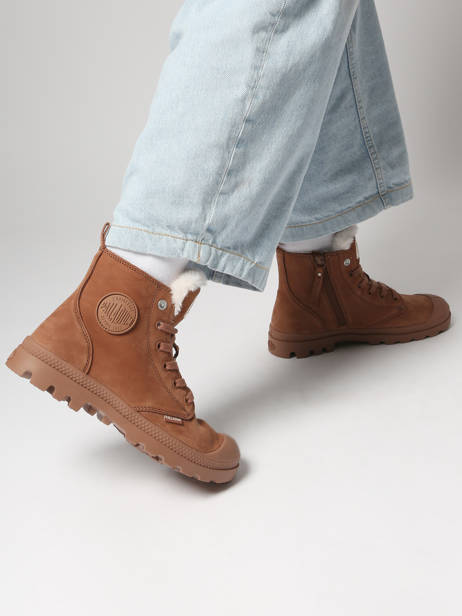 Enkellaarsjes Uit Leder Palladium Bruin women 95982291 ander zicht 1