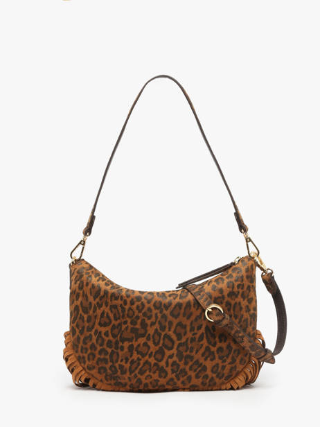 Schoudertas Lune Leder Met Franjes Nat et nin Bruin vintage FRA ander zicht 4