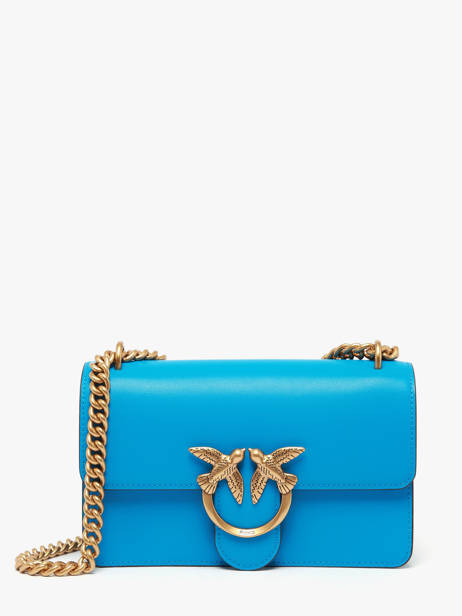 Cross Body Tas Love Bag Icon Leder Pinko Blauw love bag icon A0F1