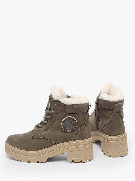 Enkellaarsjes Met Hak Uit Leder Palladium Groen women 99527281 ander zicht 2