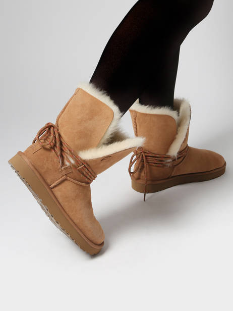 Enkellaarsjes Uit Leder Ugg Bruin women 1171530 ander zicht 1