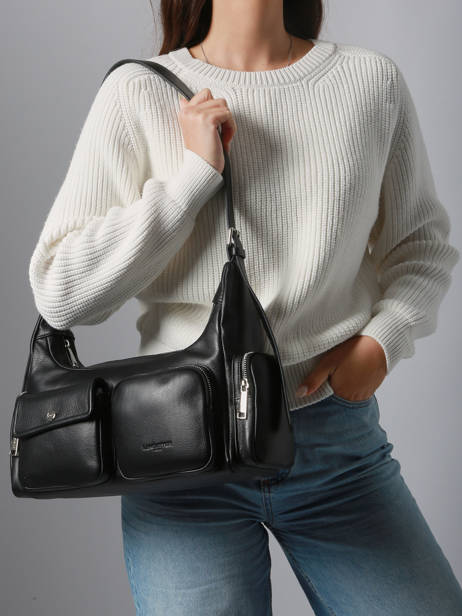 Schoudertas Soft Caramella Leder Lancaster Zwart soft caramella 7 ander zicht 1