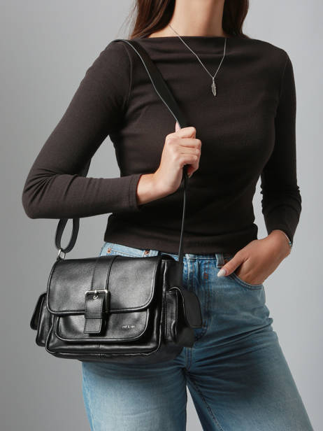 Cross Body Tas Joy Leder Nat et nin Zwart vintage JOY ander zicht 1