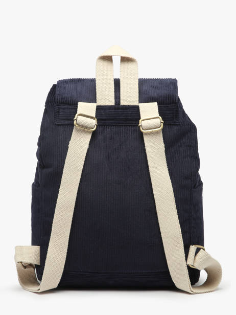 Rugzak Velours Ribfluweel Hindbag Blauw velours V ander zicht 4