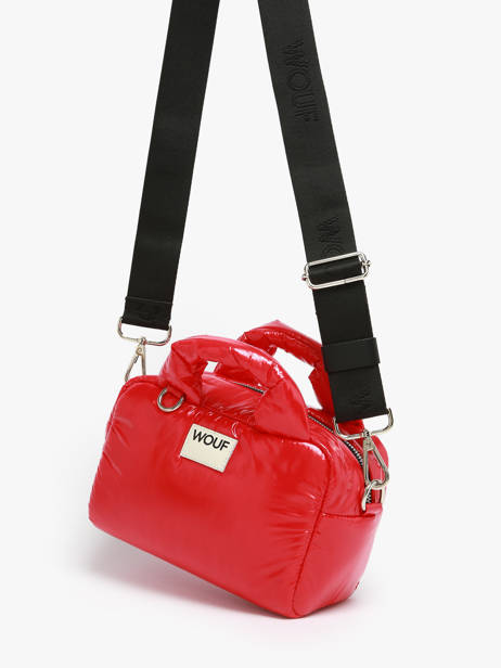 Cross Body Tas Glossy Gerecycleerd Polyester Wouf Rood glossy BB250026 ander zicht 1