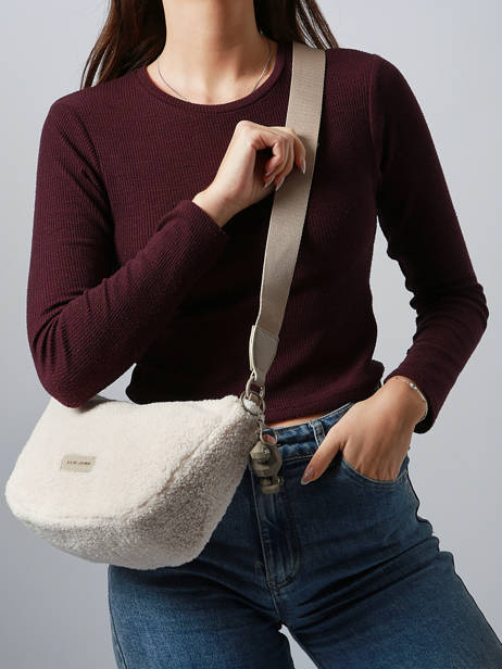 Cross Body Tas Sherpa David jones Beige sherpa CM7774 ander zicht 1