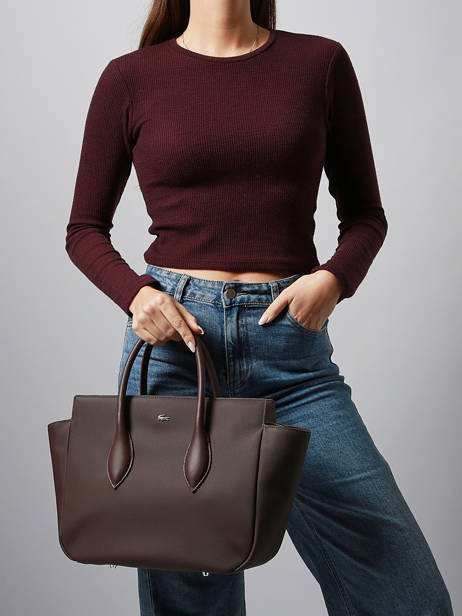 Handtassen Daily City Lacoste Bruin daily city NF4923DZ ander zicht 1