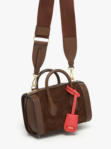 Mini Bowlingtas Bcbg Suède Leder Lancel Bruin bcbg A13692 ander zicht 1