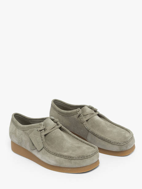 Mocassins Wallabee Uit Leder Clarks Groen men 26183447 ander zicht 3
