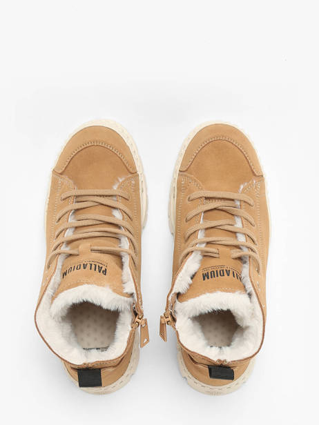 Enkellaarsjes Pallashock Zip Uit Leder Palladium Beige women 74353252 ander zicht 4