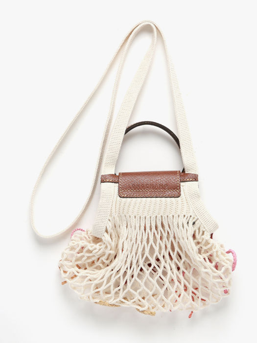 Longchamp Le pliage filet raphia Clutch Beige