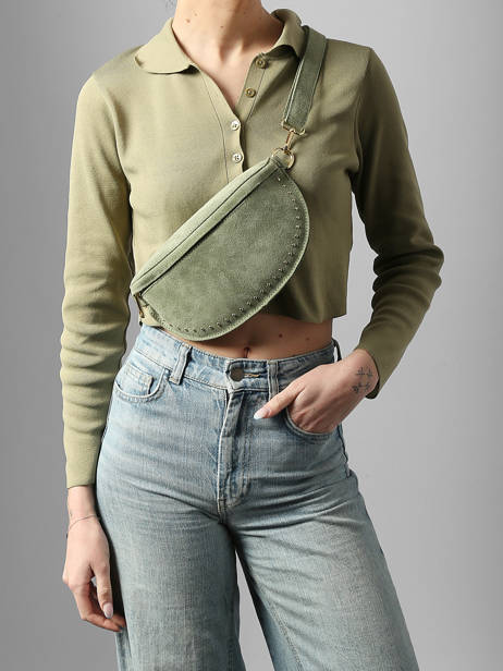 Heuptasje Leder Milano Groen velvet VE25111 ander zicht 1