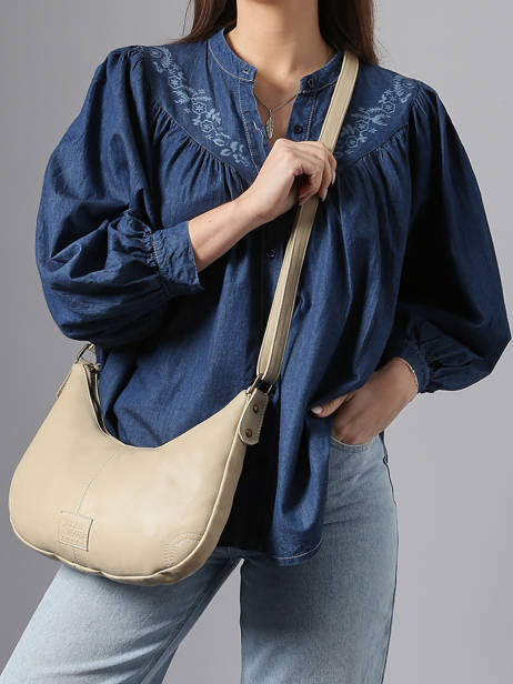 Cross Body Tas Seam Leder Basilic pepper Beige seam BSEA03 ander zicht 1