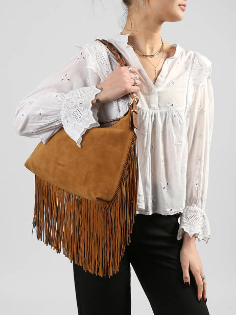 Schoudertas Jess Leder Vanessa bruno Bruin jess 32V40916 ander zicht 1