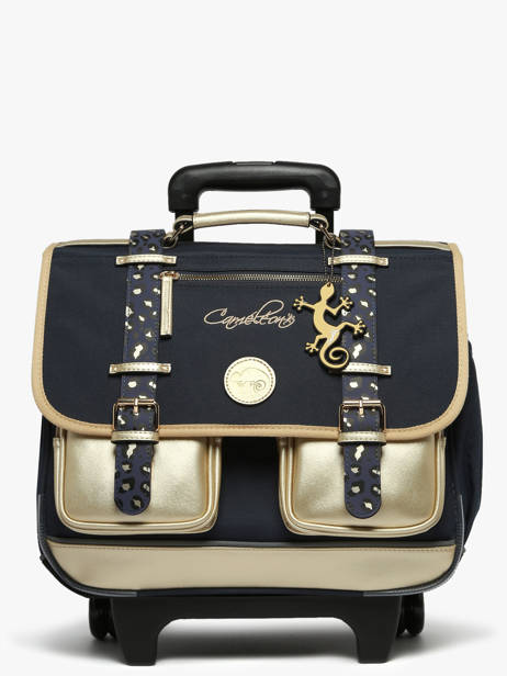 Boekentas Op Wieltjes 2 Compartimenten Cameleon Blauw vintage fantasy PBVGCR38