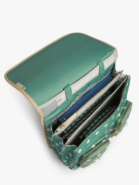 Boekentas Op Wieltjes 3 Compartimenten Cameleon Groen vintage fantasy PBVGCR41 ander zicht 3