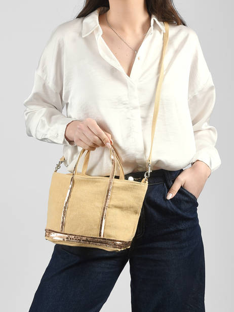 Cross Body Tas Baby Cabas Linnen Vanessa bruno Geel cabas lin 31V40410 ander zicht 1