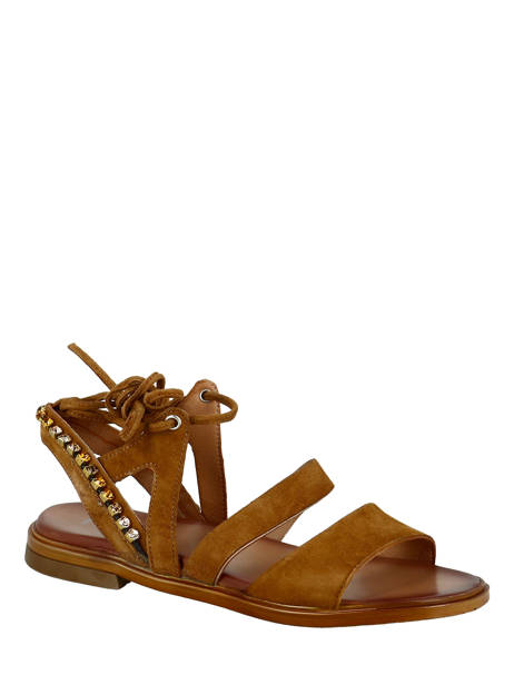 Sandalen Strass Suède Leder Mjus Bruin women M05046