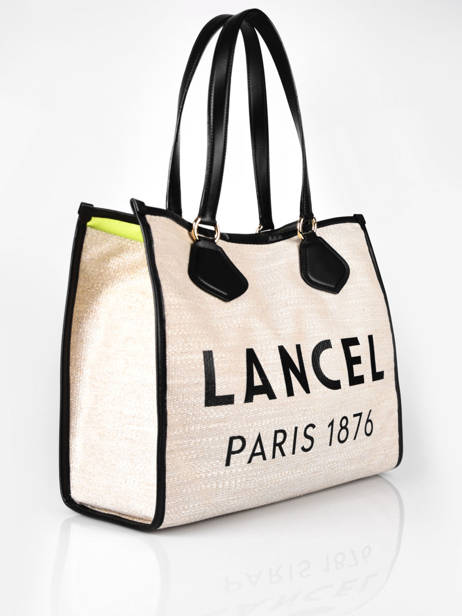 Schoudertas Cabas D'été Jute En Leder Lancel Beige cabas d'ete A10749 ander zicht 2