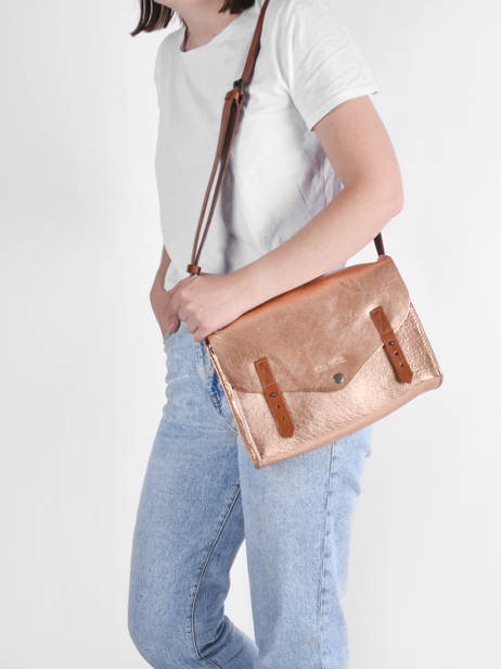 Cross Body Tas L'indispensable Leder Paul marius Goud vintage INDISPEN ander zicht 1