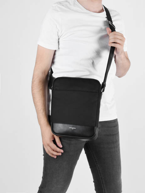 Cross Body Tas M Gaspard Leder En Nylon Le tanneur Zwart gaspard TGAS2210 ander zicht 1