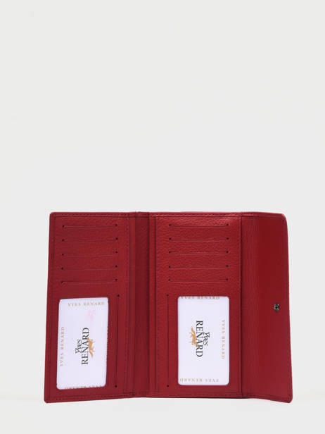 Portefeuille Foulonné Leder Yves renard Rood foulonne 29439 ander zicht 1