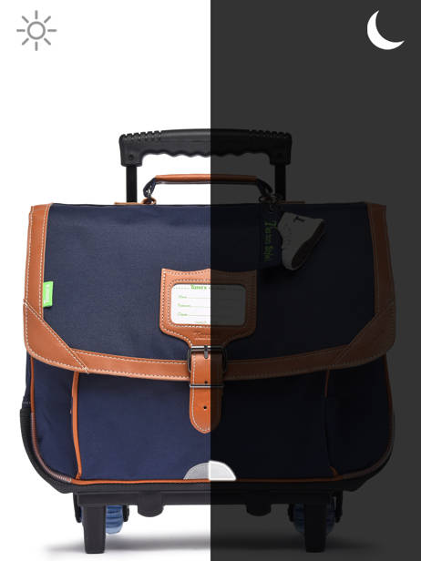 Boekentas Op Wieltjes 2 Compartimenten Tann's Blauw les fantaisies g - 22-42111 ander zicht 6