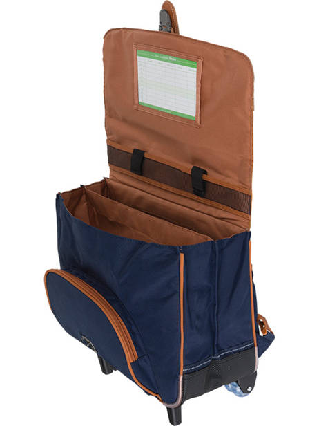 Boekentas Op Wieltjes 2 Compartimenten Tann's Blauw les fantaisies g - 22-42111 ander zicht 2