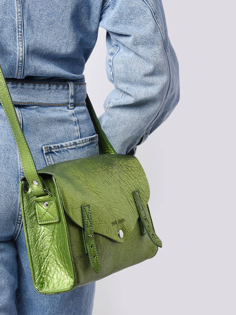 Cross Body Tas L'indispensable Leder Paul marius Groen vintage INDISPEN ander zicht 1