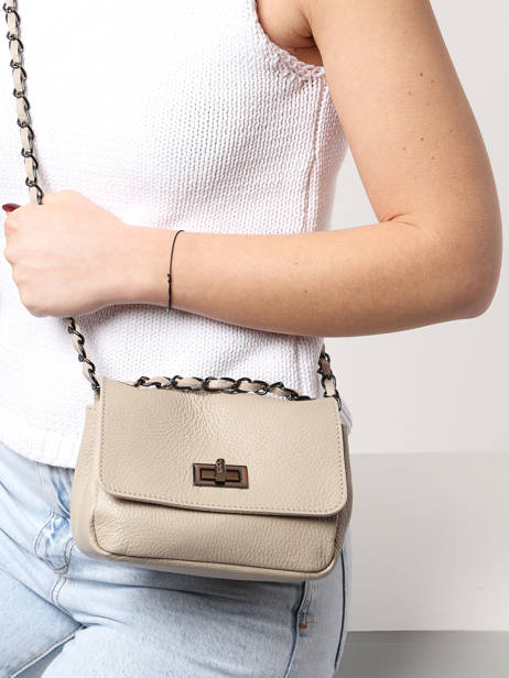 Cross Body Tas Caviar Leder Milano Beige caviar CA21122 ander zicht 1