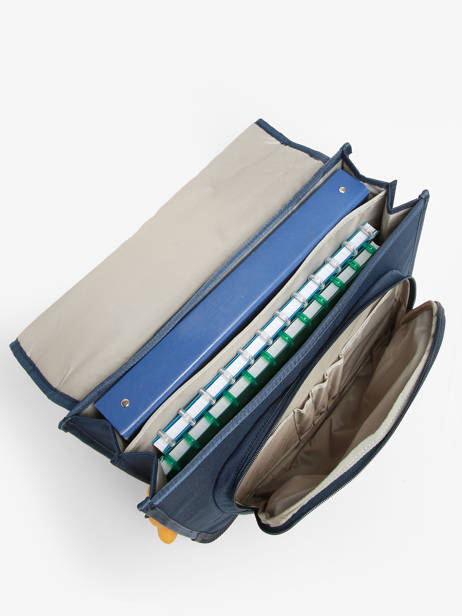 Boekentas 2 Compartimenten Lily Boys Stones and bones Blauw boys B ander zicht 3