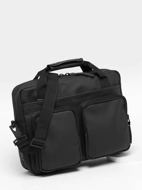 Laptoptas Rains Zwart travel 14250 ander zicht 2