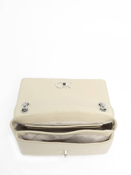 Cross Body Tas Re-lock Gerecycleerd Polyester Calvin klein jeans Beige re-lock K610749 ander zicht 3